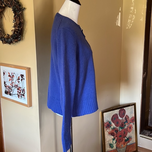 LORD & TAYLOR Size Large Dual Zip 
Super Wool Cashmere Exposed Zip Cardigan Luxe - Picture 5 of 16